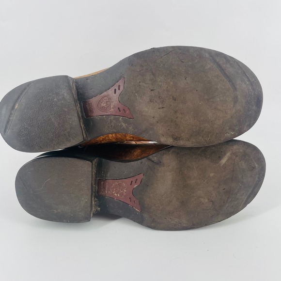 Ariat Brown Leather Square Toe Embroidered Cowboy Boots Mens US 9D Western Work - Picture 12 of 16